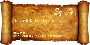 Szladek Herbert névjegykártya